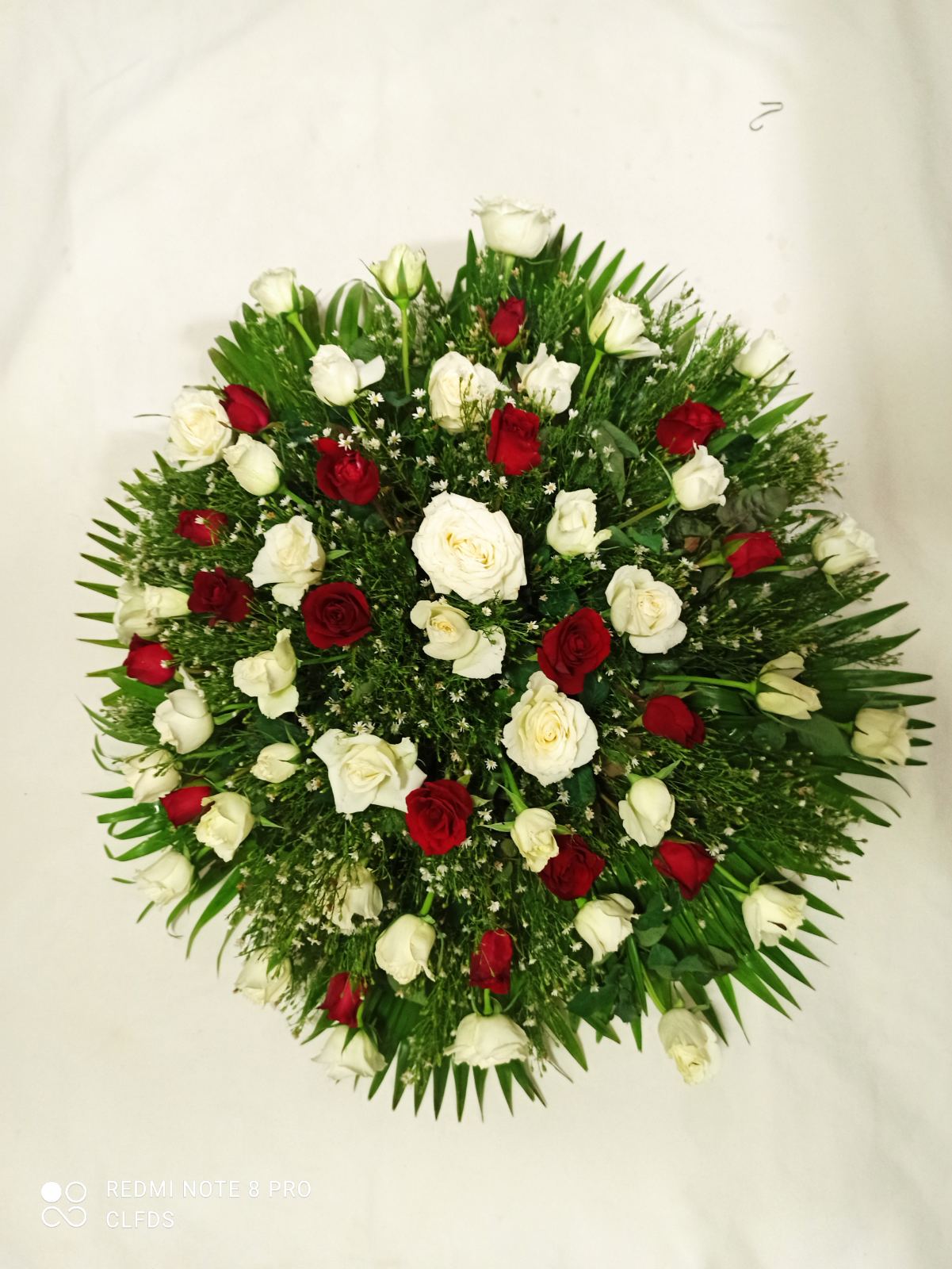 Bridal Car Flower - Red and White Huge