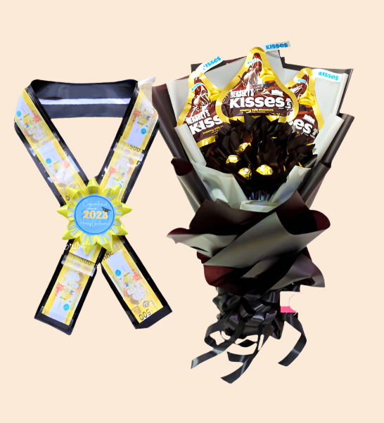 Chocolate bouquet and money sash