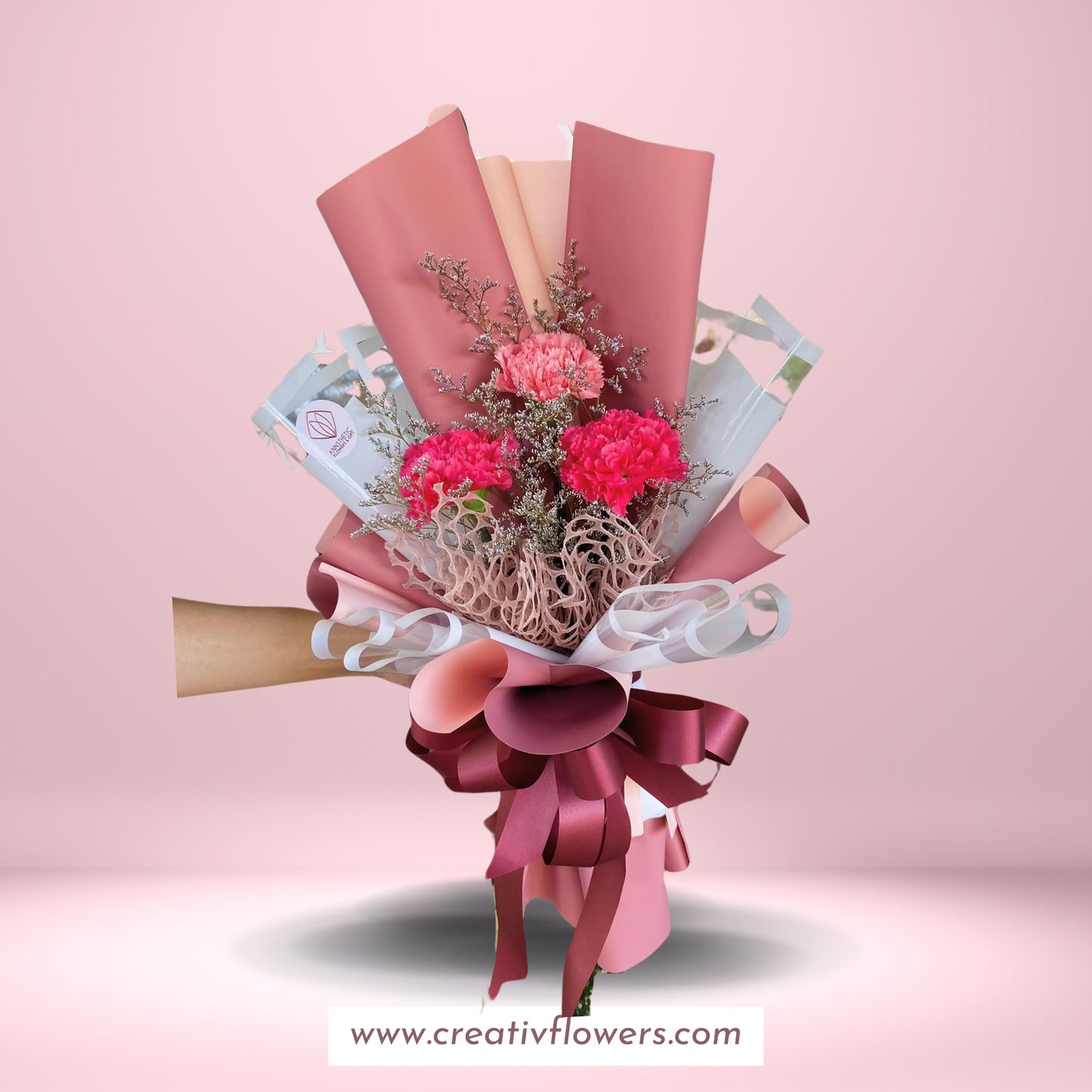 3 STEMS Carnation Delighted in Pink