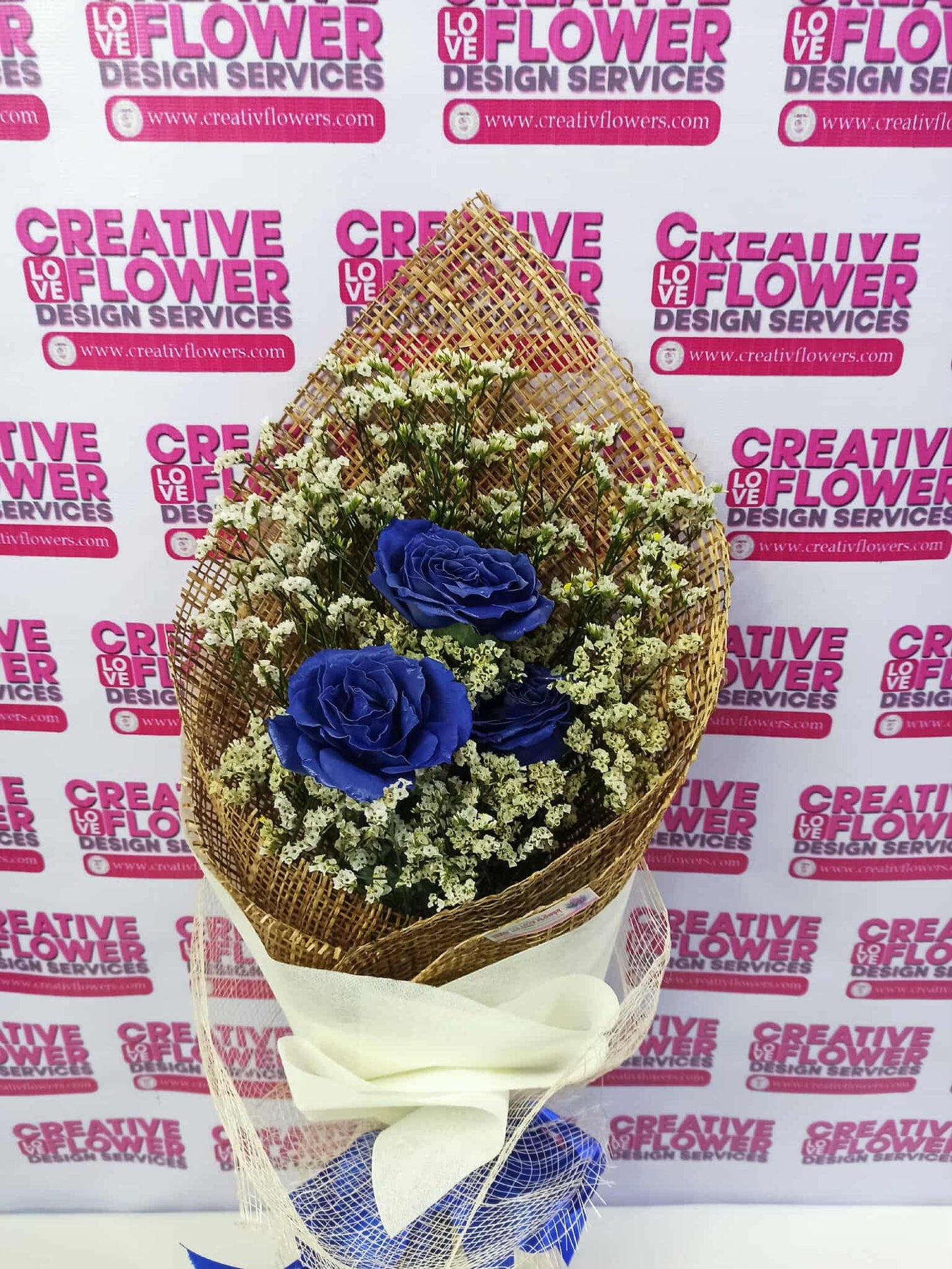 3 Stems of Blue Spray in Native