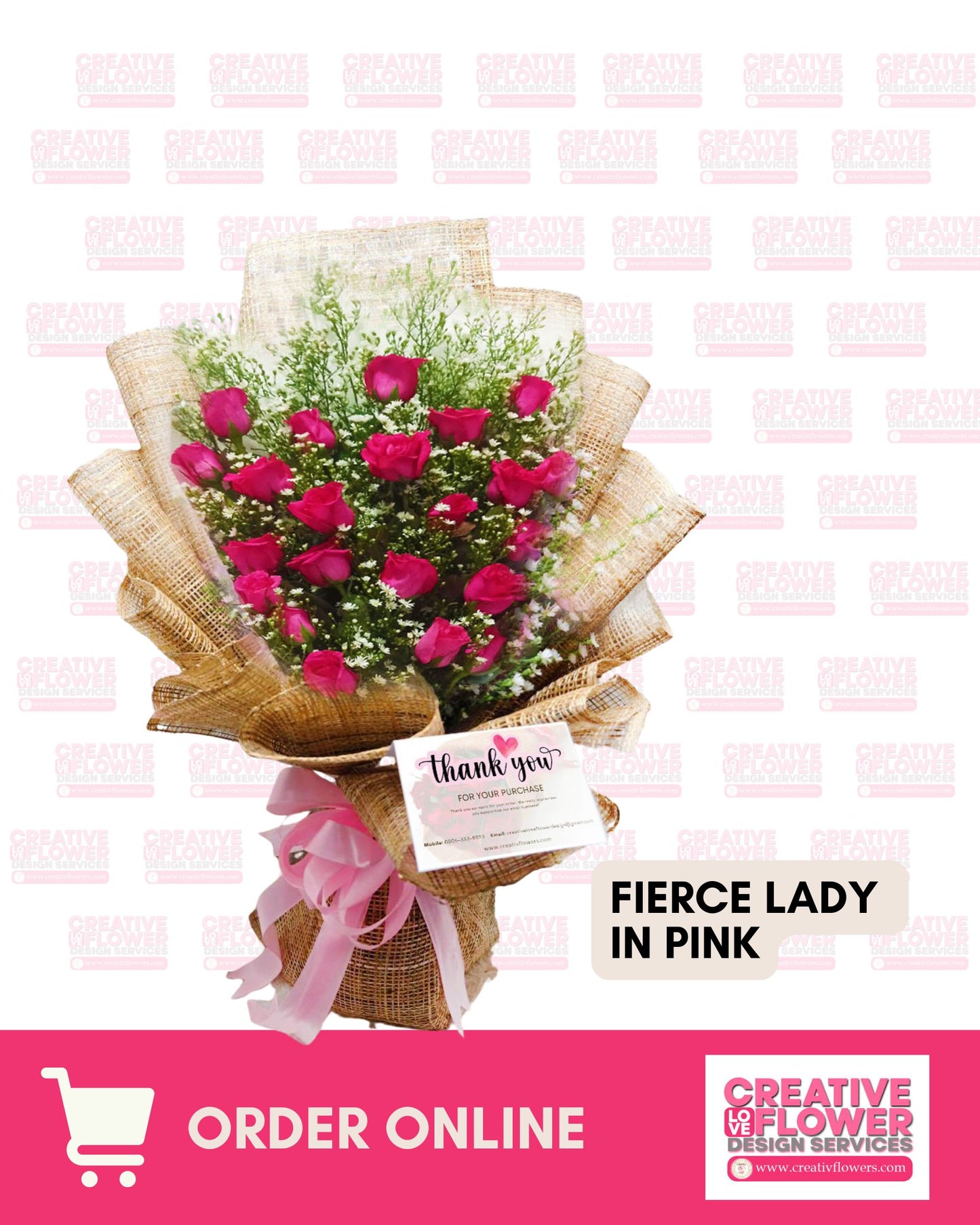 2 dozen - Fierce Lady in Pink