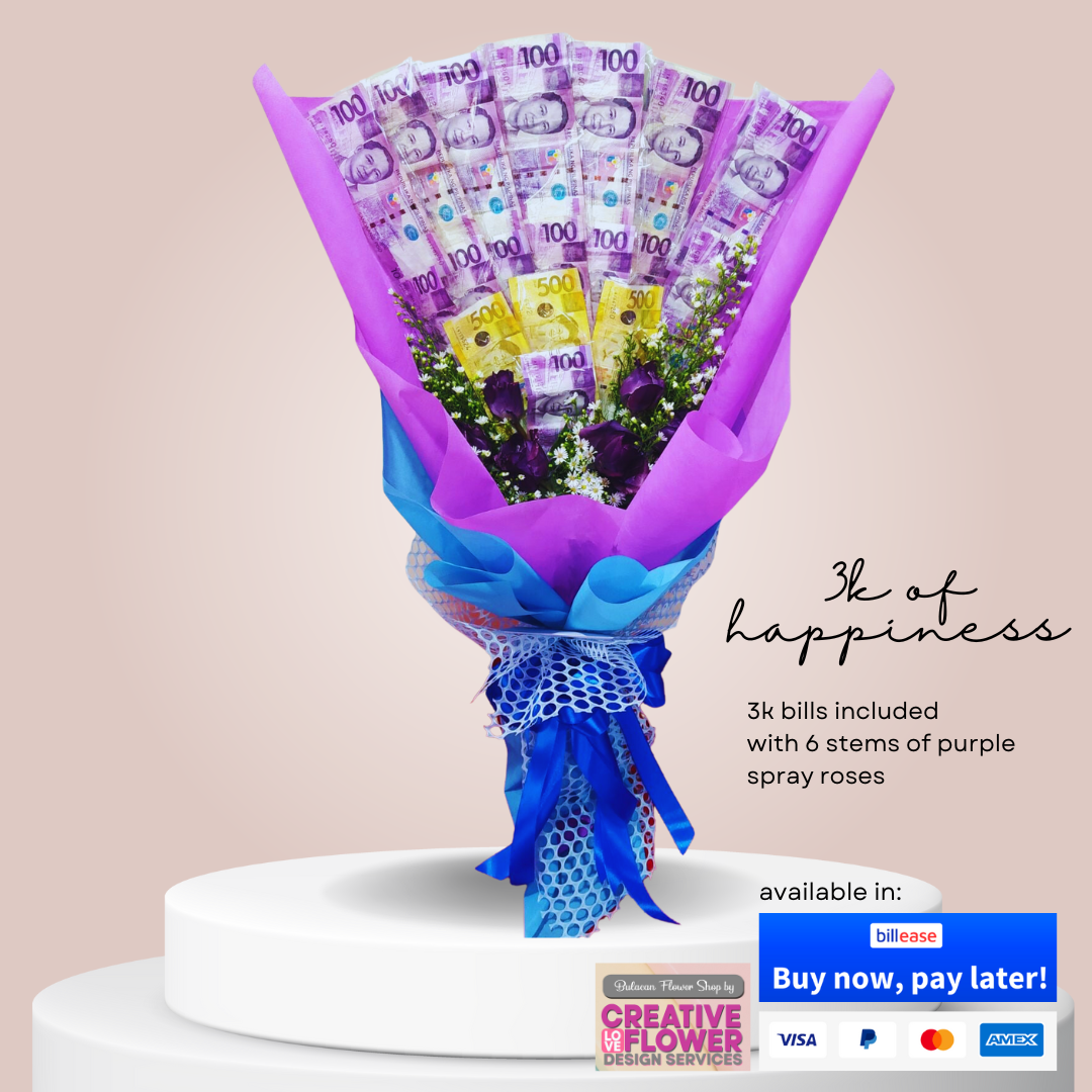 MONEY BOUQUET - 3K OF HAPPINESS – BULACAN FLOWER SHOP by CREATIVE