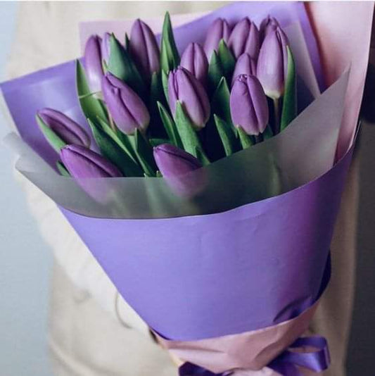 Tulips- 1 dozen purple fantasy
