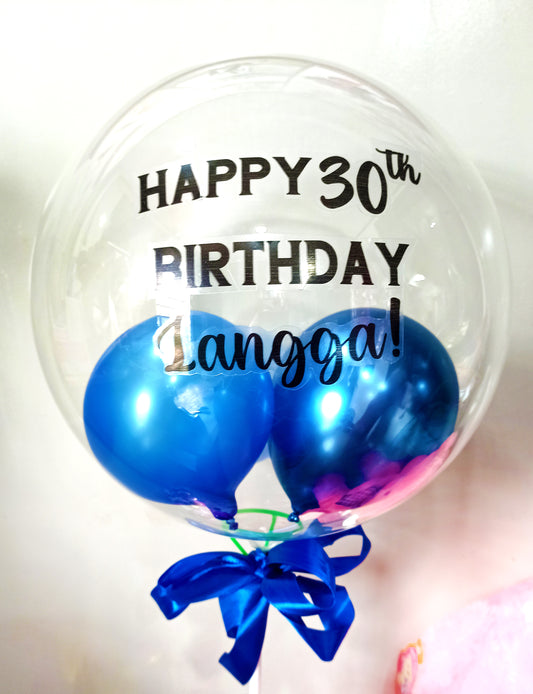 Bobo Transparent Balloon - Blue