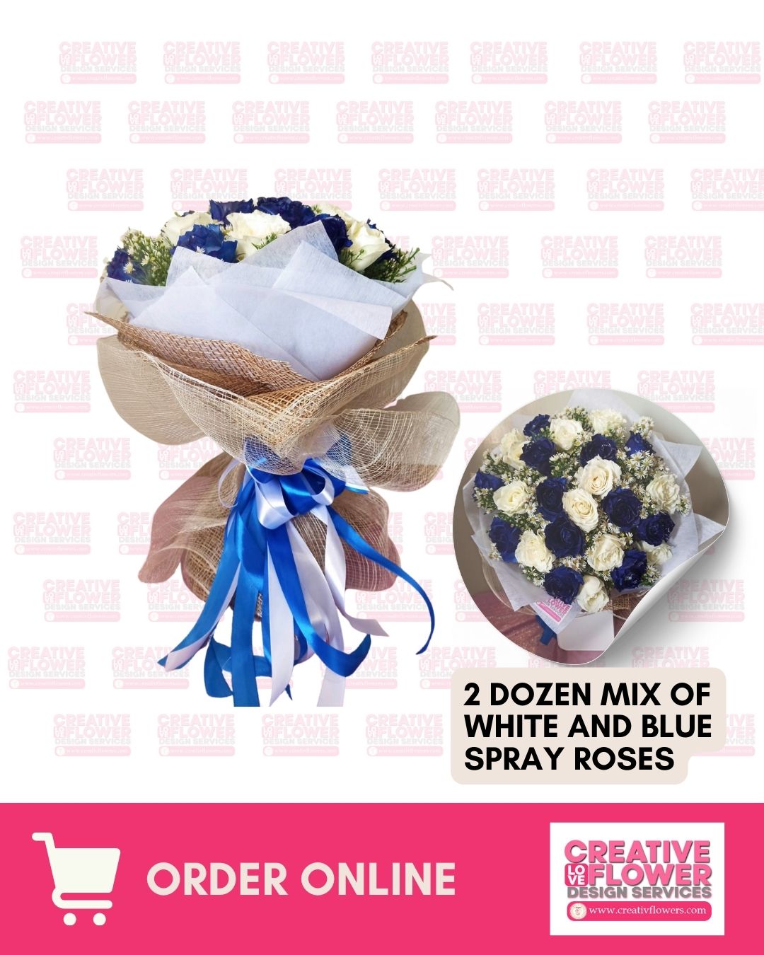 2 dozen - fairy Mix White and Blue