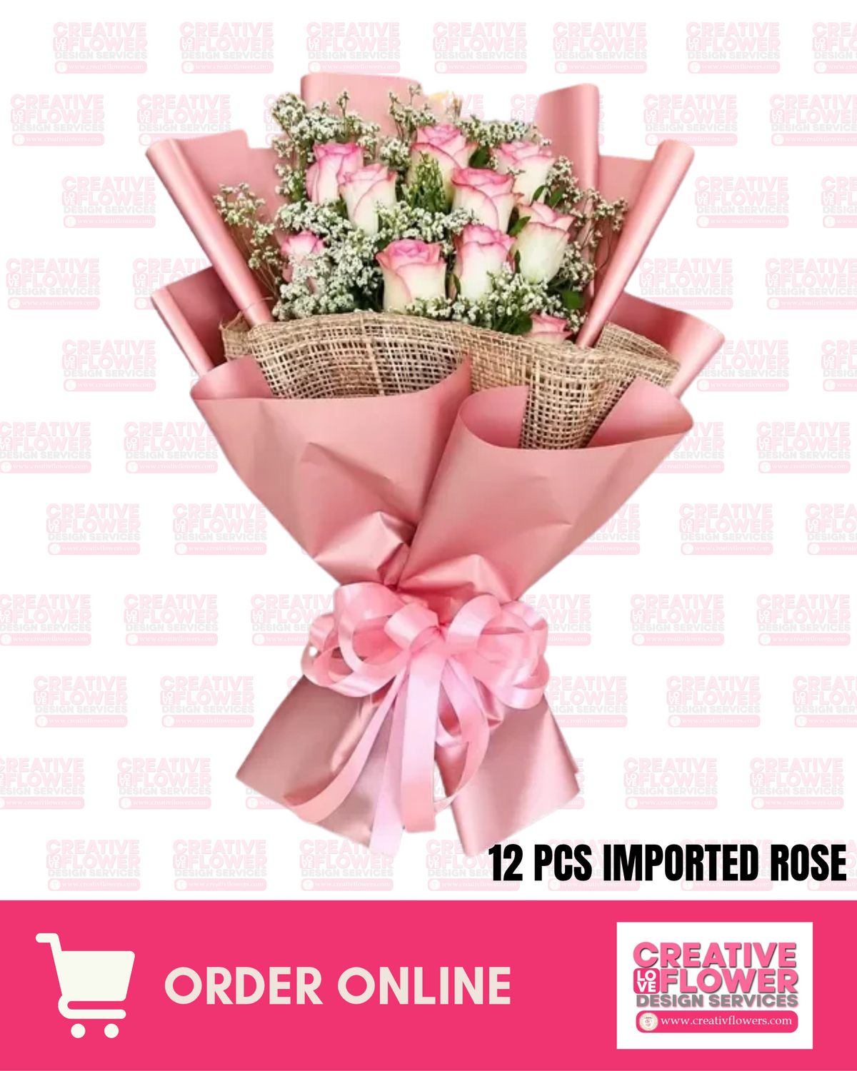 12 Two Toned Roses