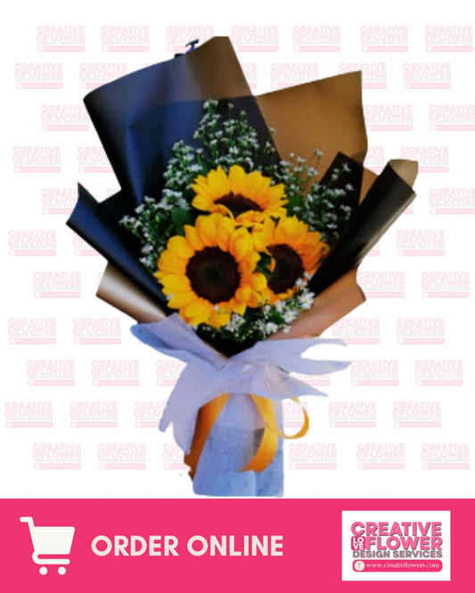 SUNFLOWER - 3 Stems of Warmness