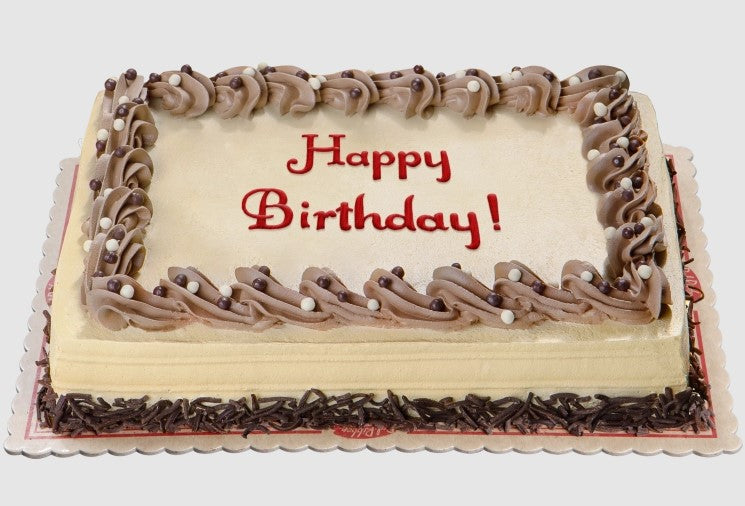 Mocha Dedication Cake - Regular size 8x12