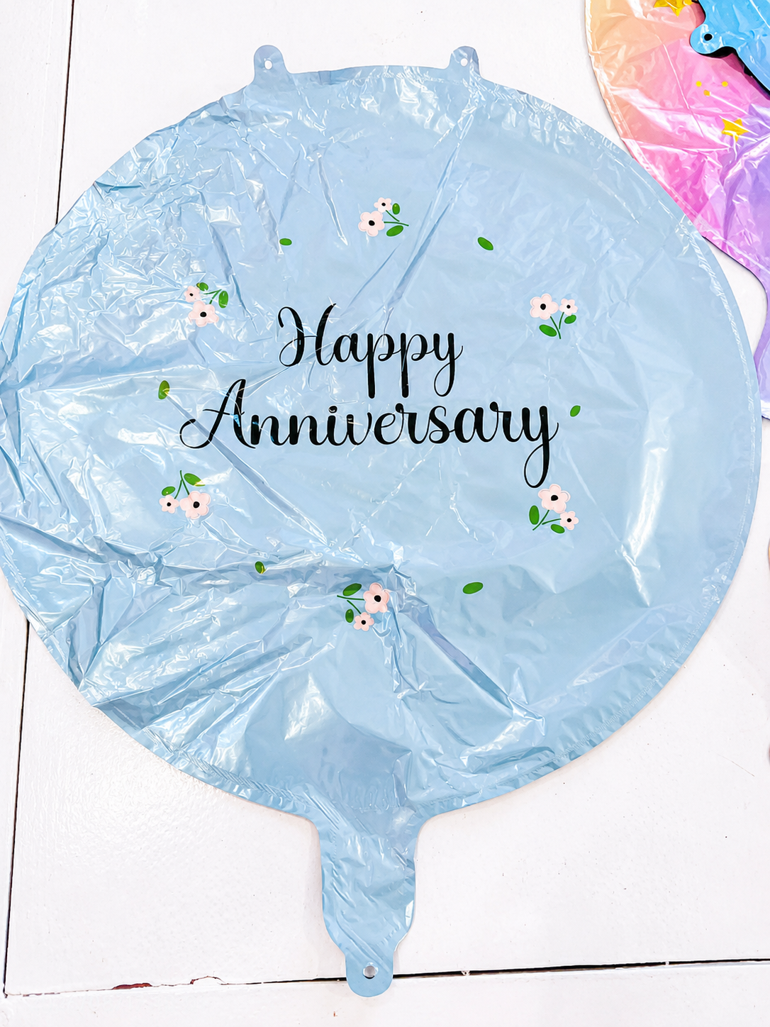 Happy Anniversary Blue Foil Balloon
