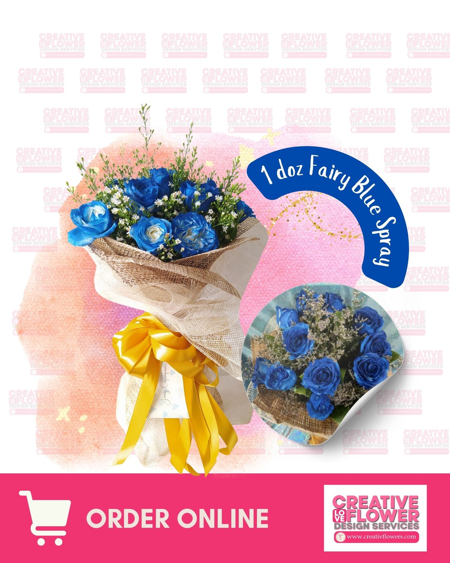 1 dozen -Fairy Blue Spray