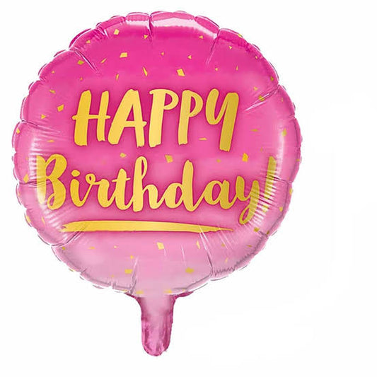 Balloon - Happy Birthday Pink