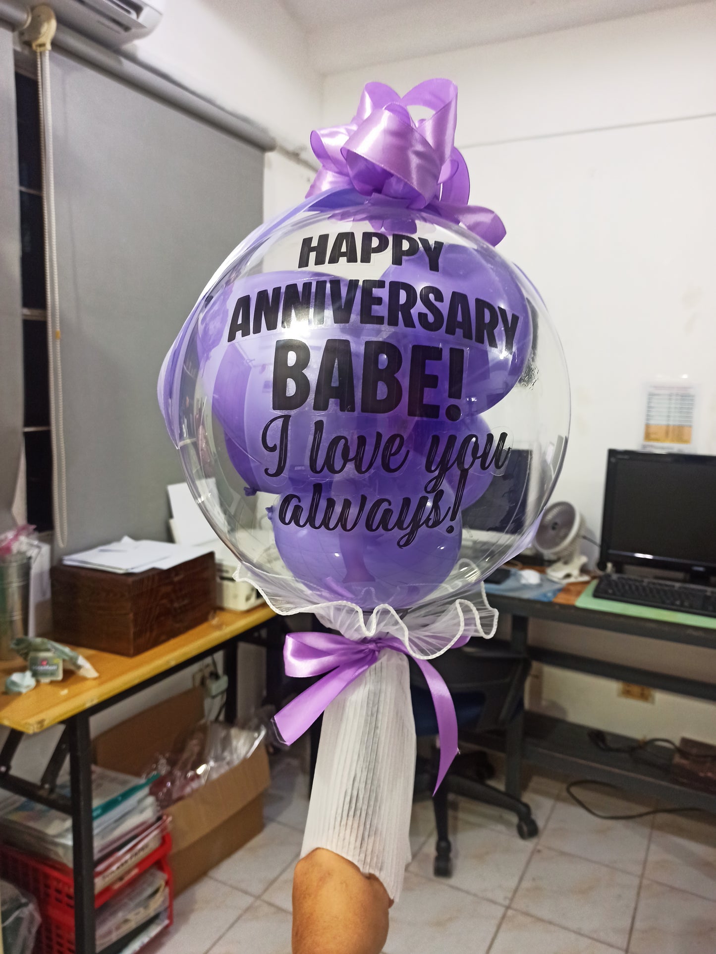 Bobo Balloon - Purple with Bow