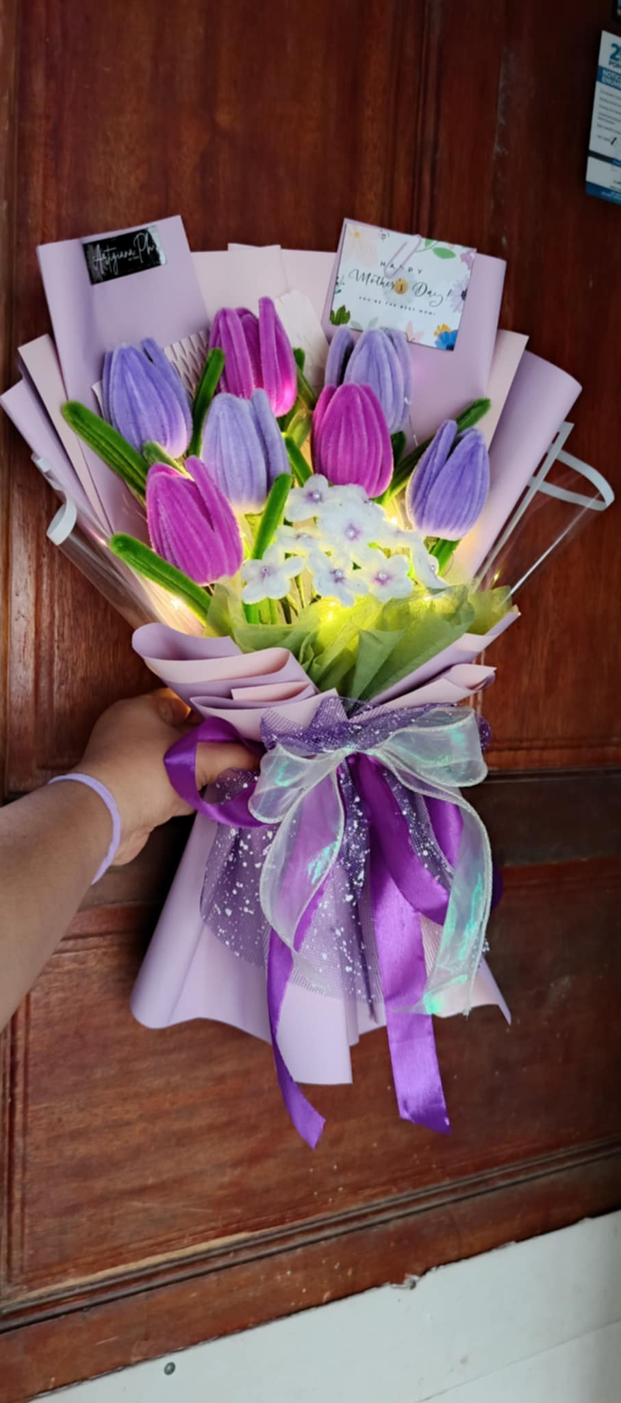 Handmade-purple tulips