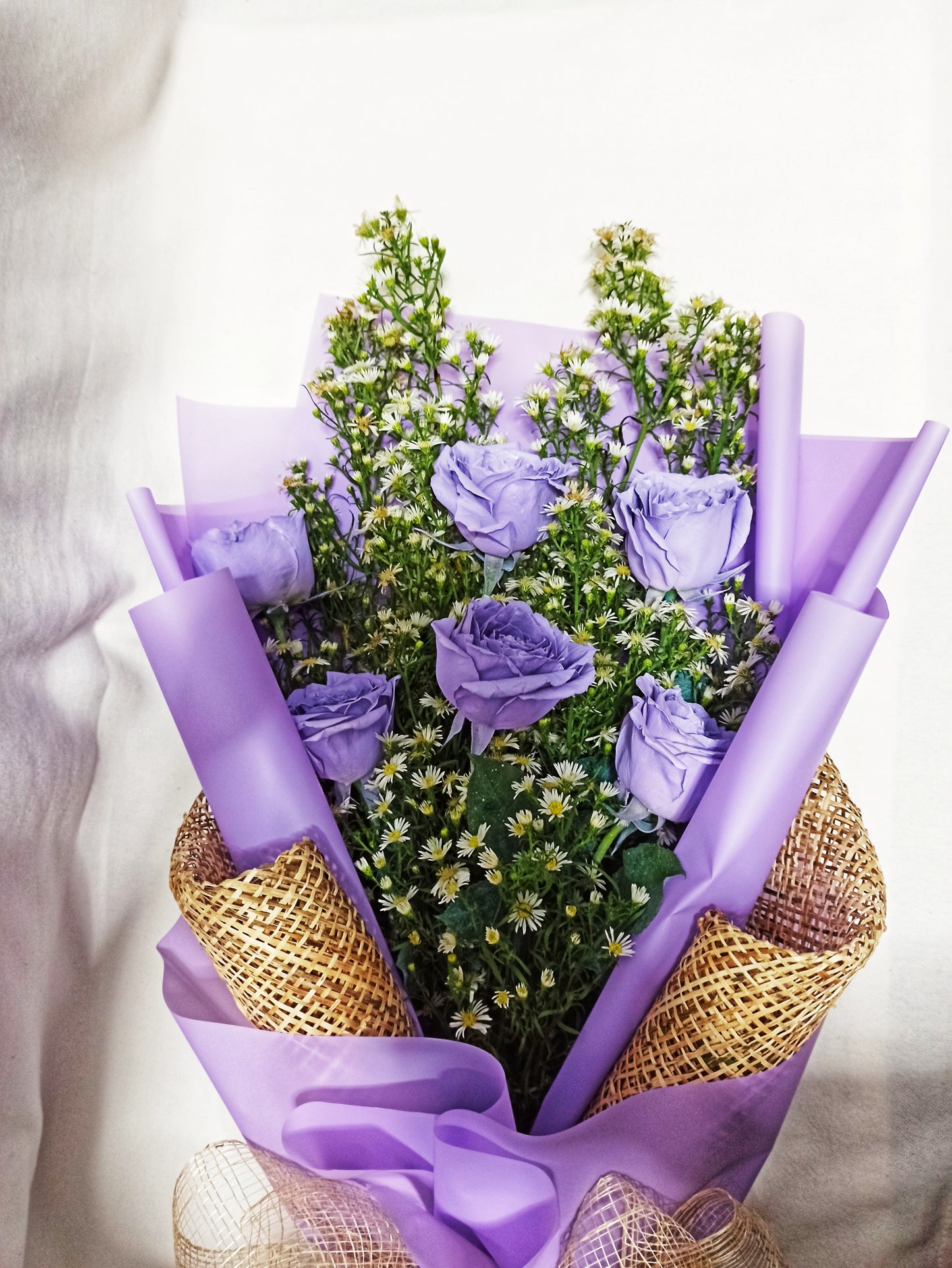 6 stems of Purple rose