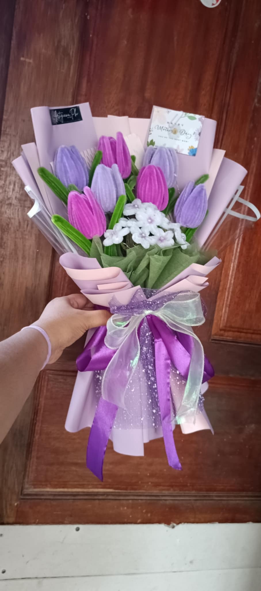 Handmade-purple tulips