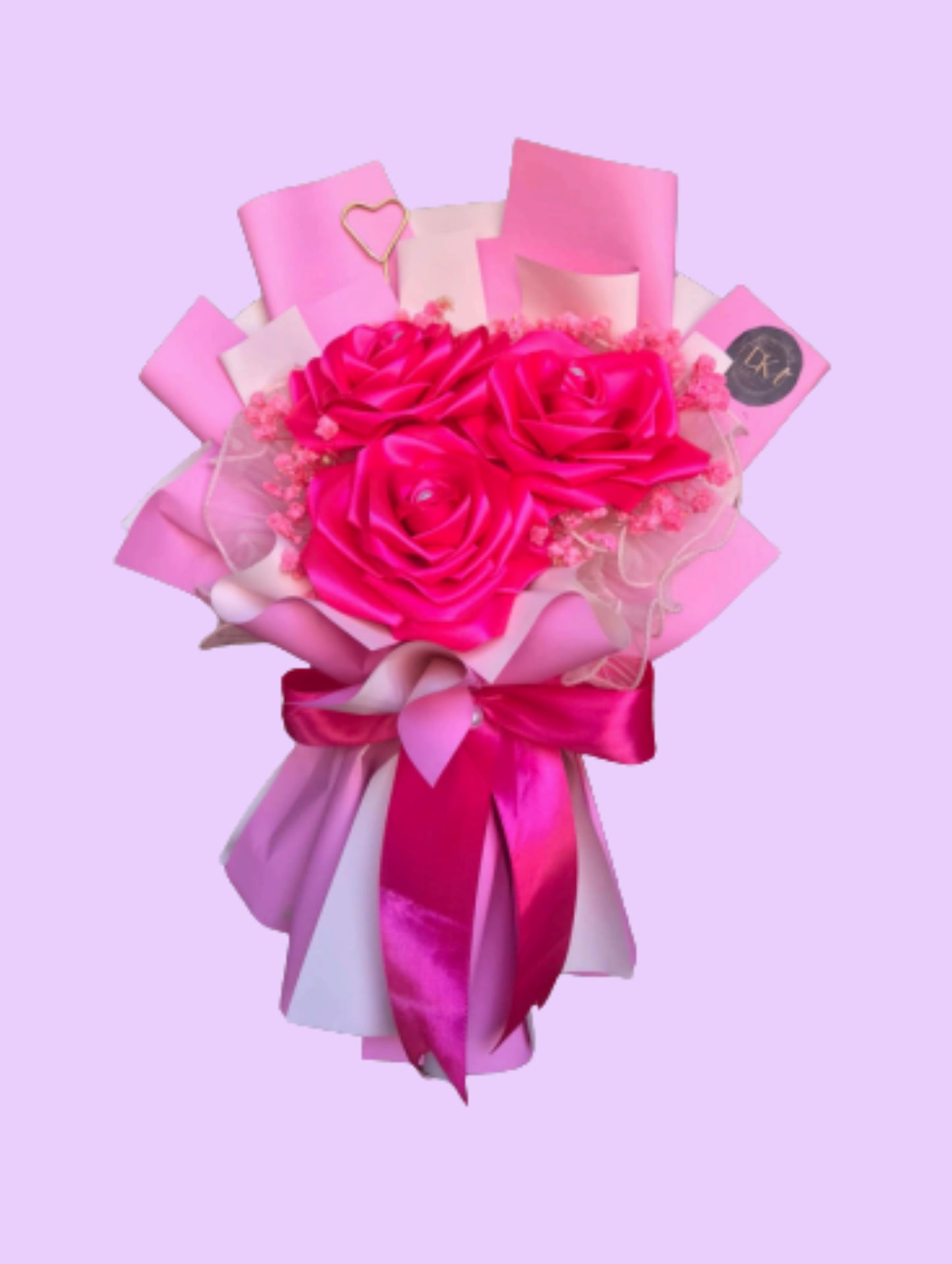 Satin Bliss Bouquet-3 flowers
