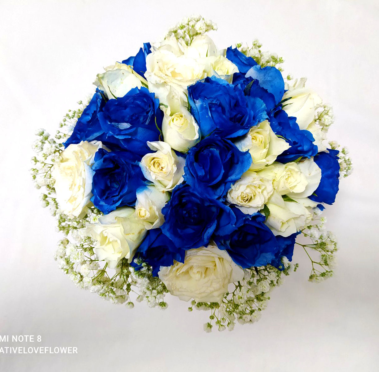 Bridal - White and Blue Accent