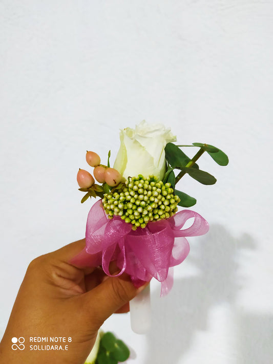 Pink Accent  Rose Boutonniere
