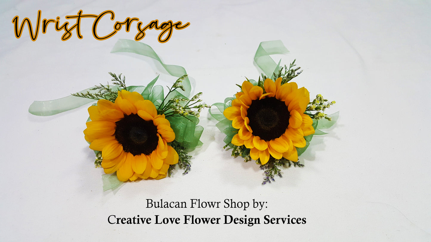 Wrist Corsage - Sunflower (Sold per piece)