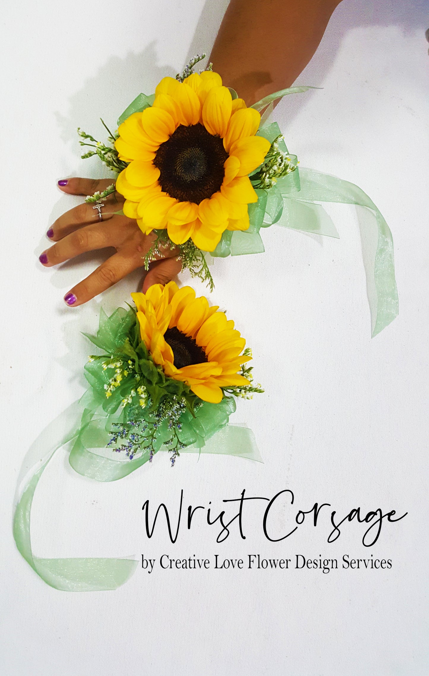 Wrist Corsage - Bloomy sunflower sold per piece