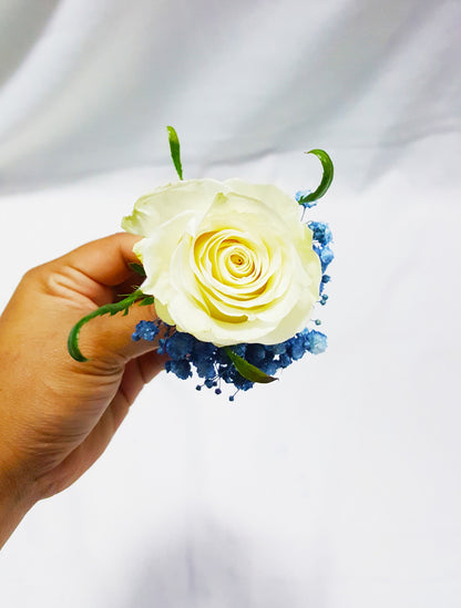 White Groom Boutonniere