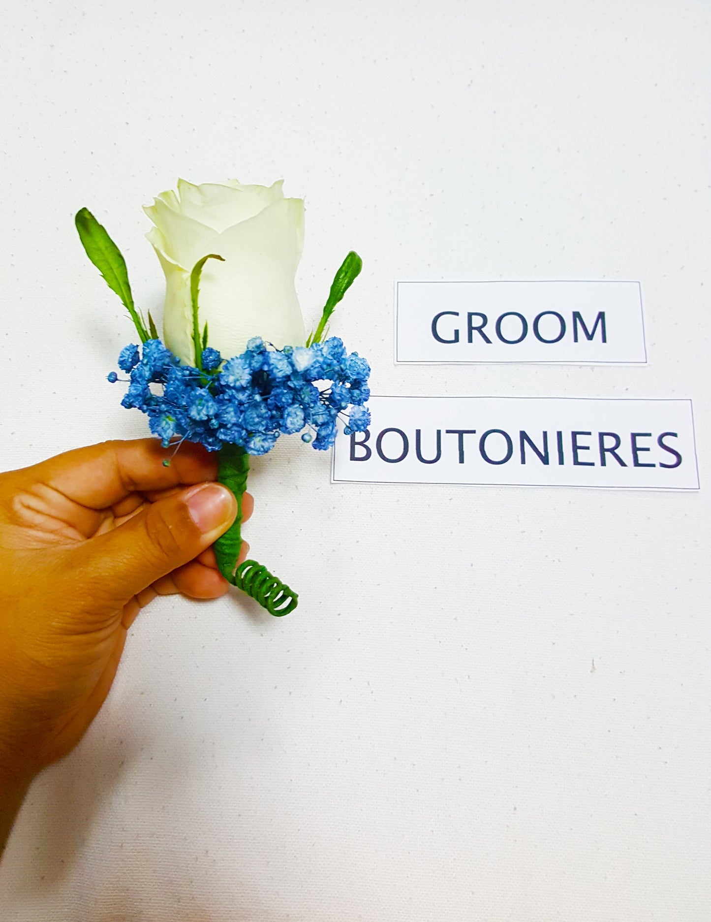 White Groom Boutonniere