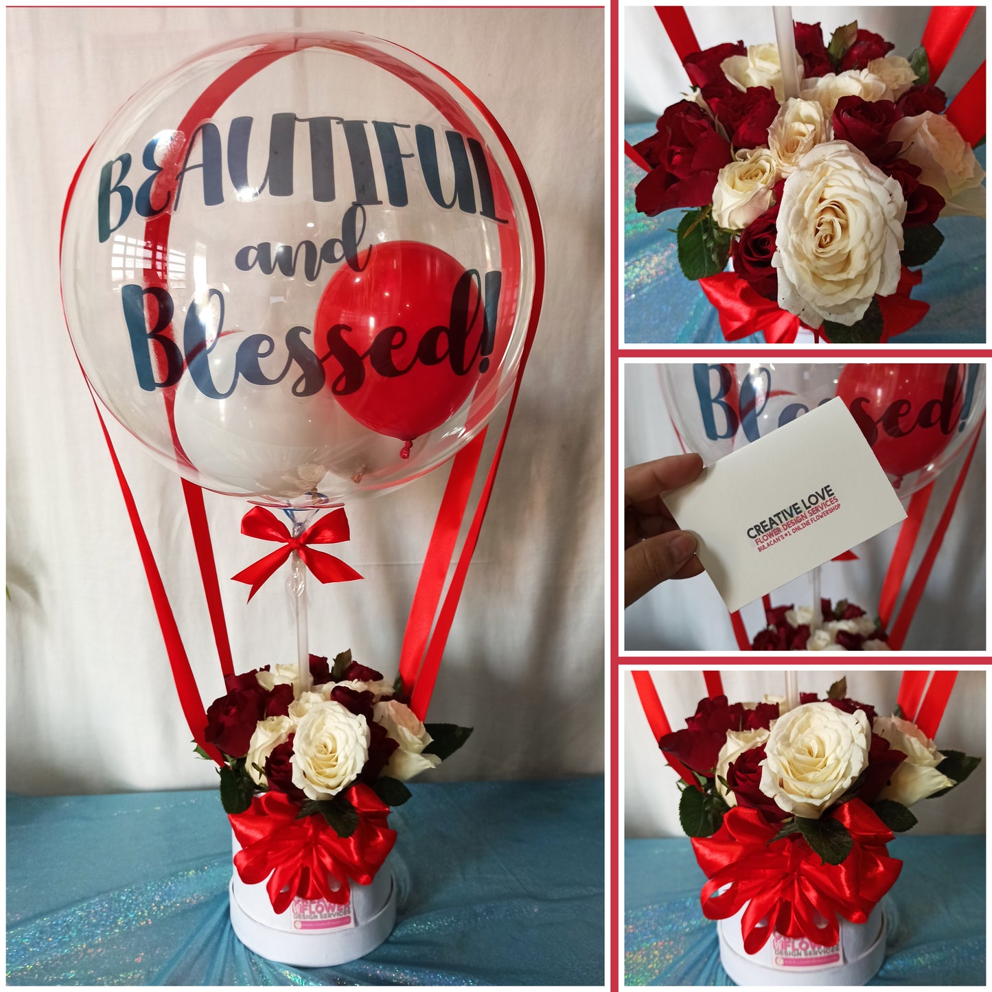 Box of Blooms - Red white of Happiness
