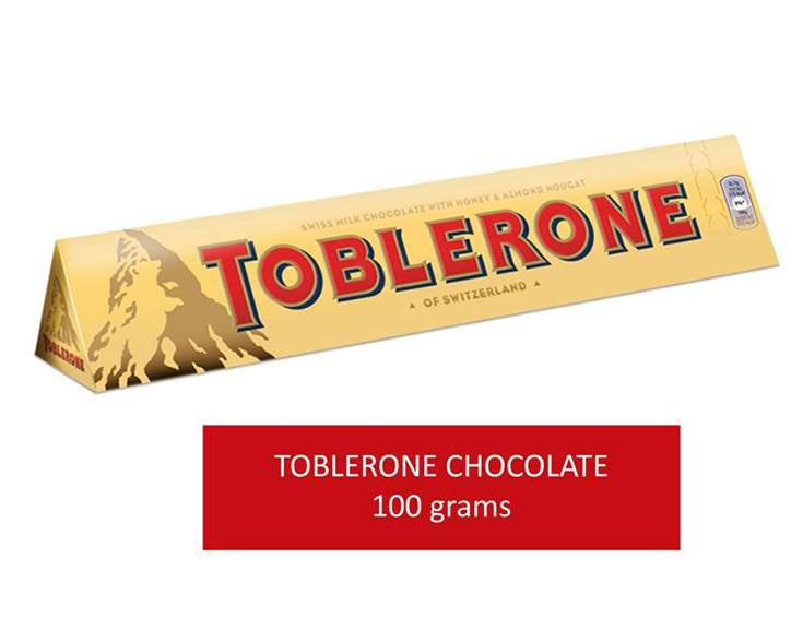 Chocolate - Toblerone 100grams sold per piece