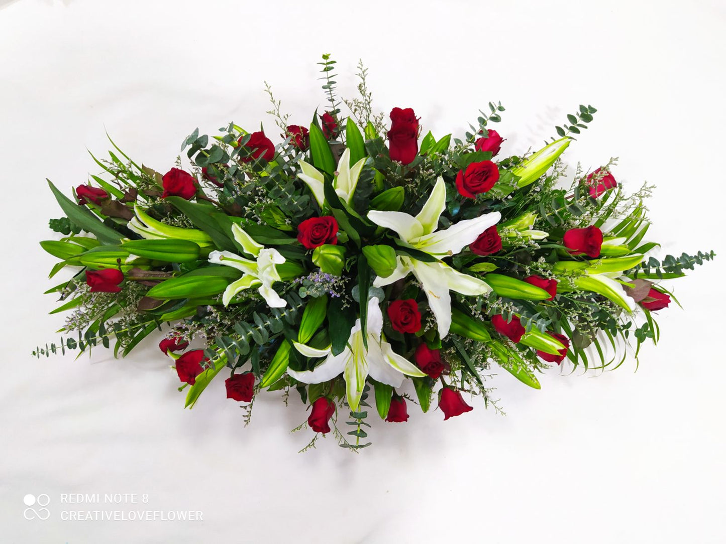 FB Top coffin - Red and Lilies