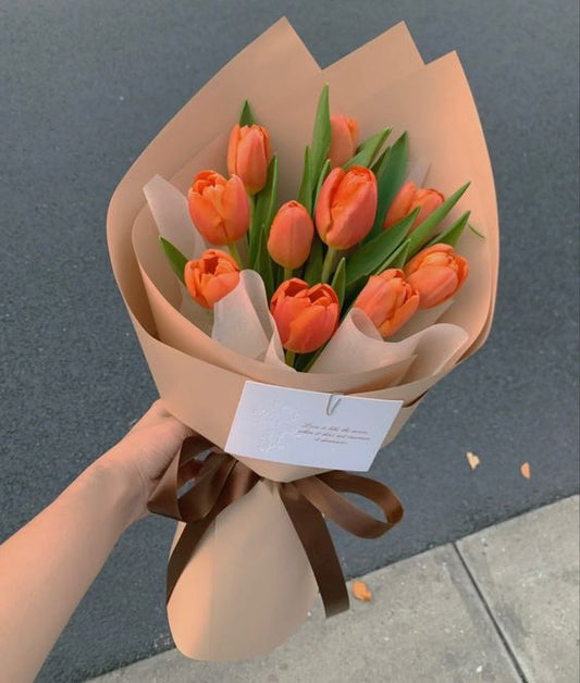 1 dozen Orange Tulips