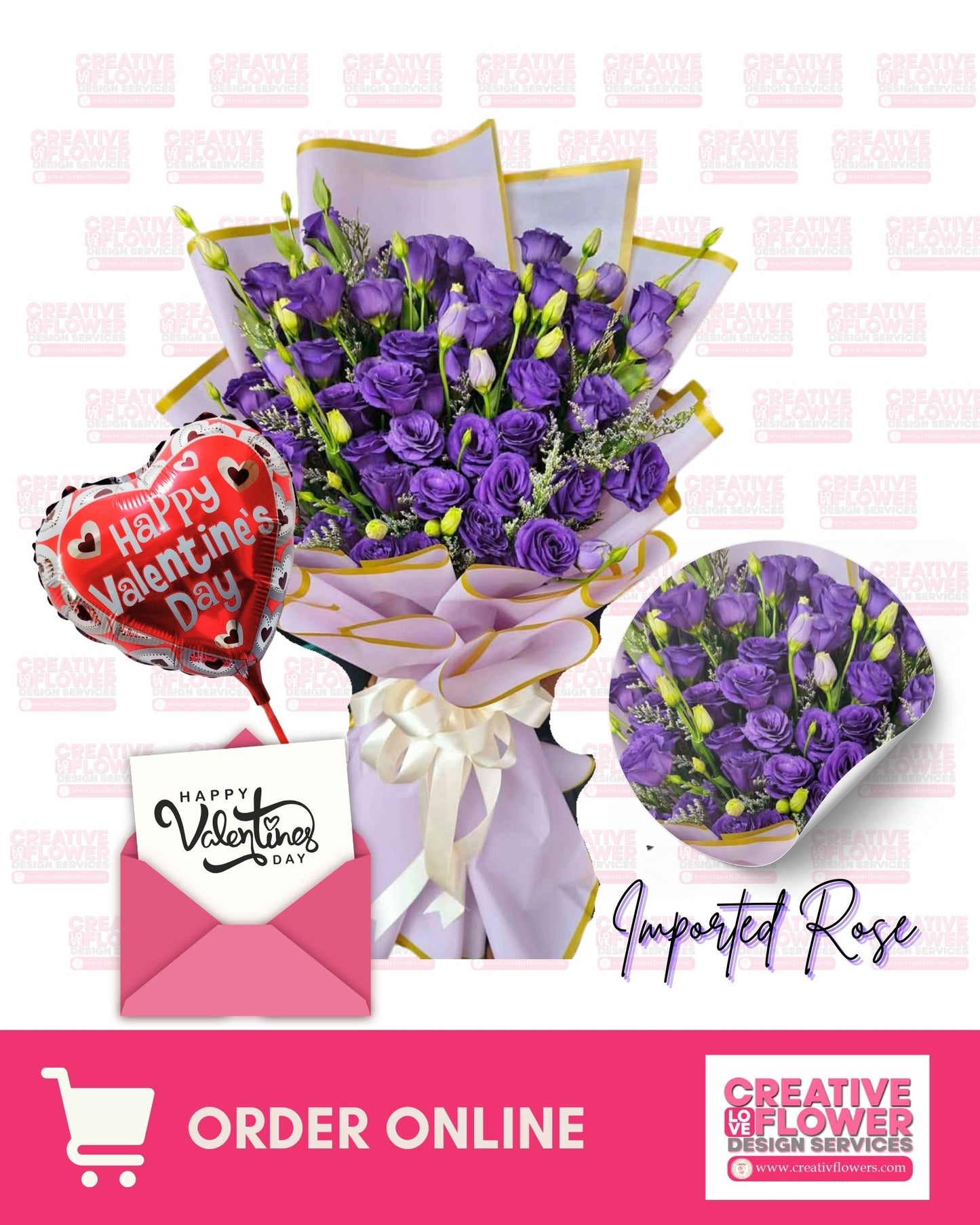 Purple Imported Paper Rose