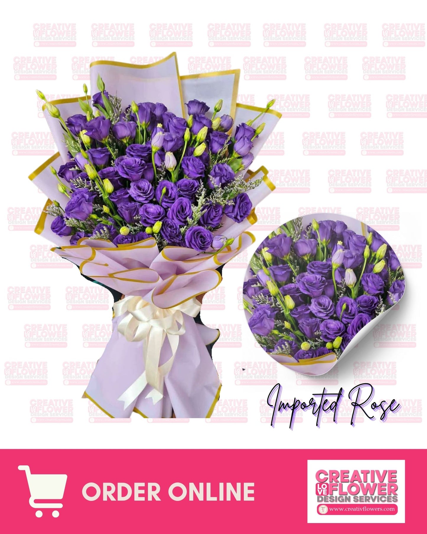 Purple Imported Paper Rose