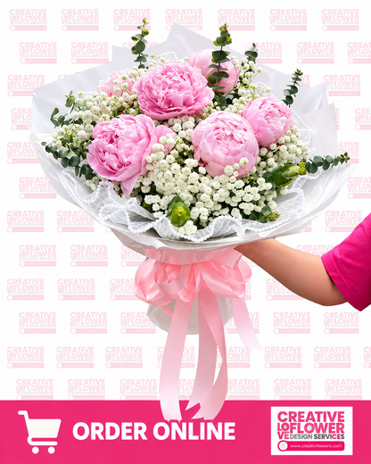 PEONY - 6 STEMS IN PINK COLLIDE