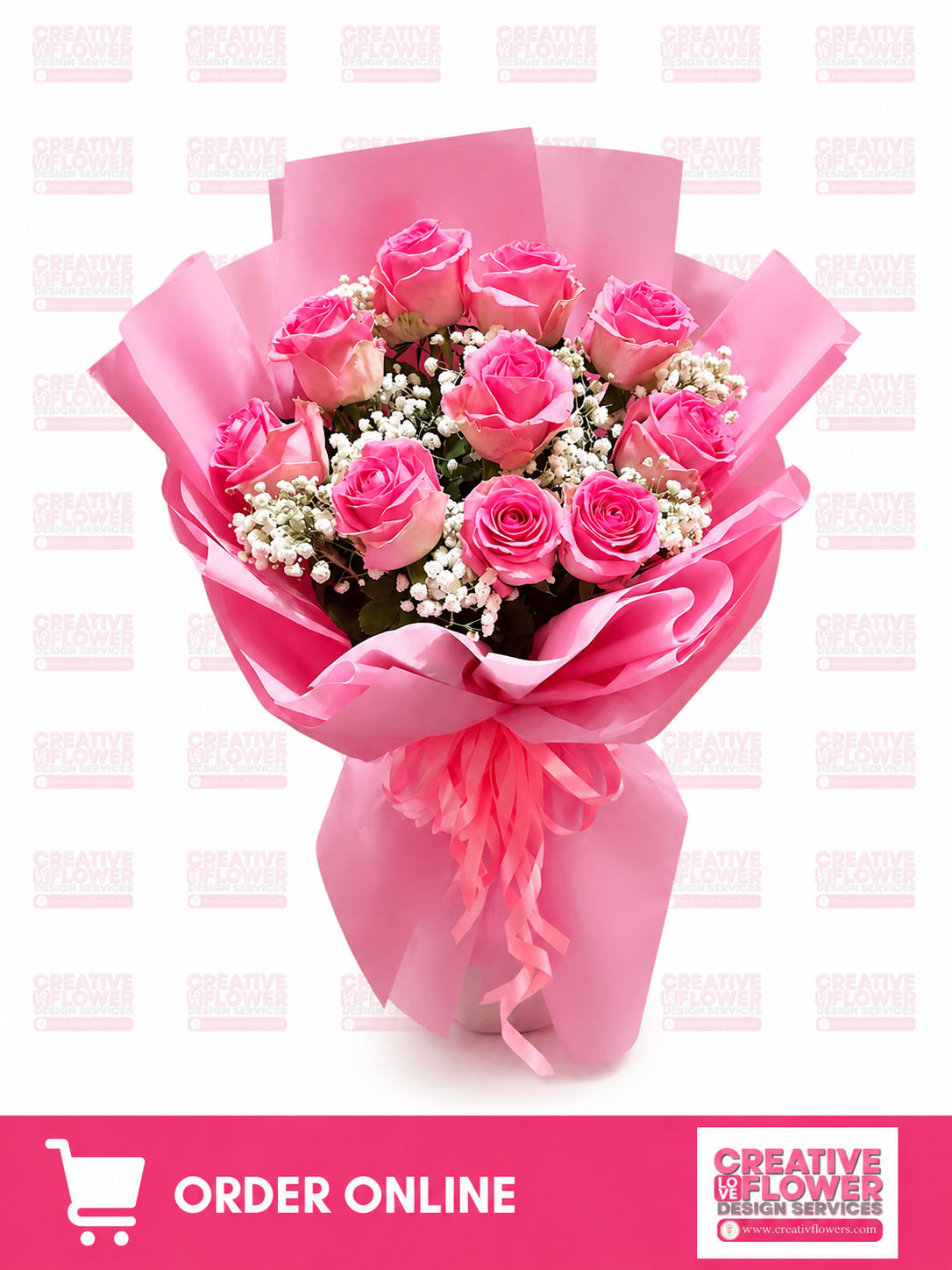 12 Hot Pink Babe Bouquet