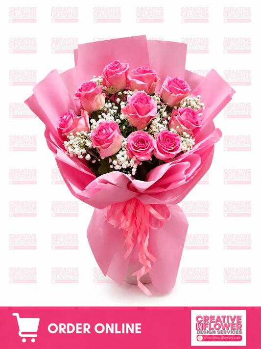 12 Hot Pink Babe Bouquet