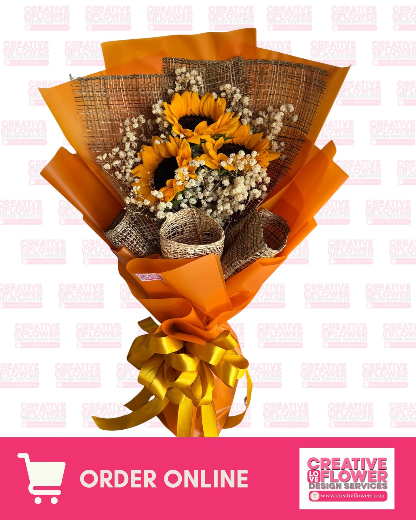 SUNFLOWER - Cheerful (3 Stems)
