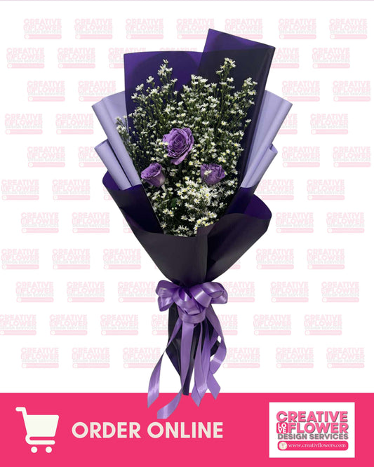 3 Stems -purple spray