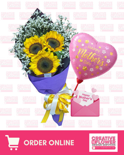 Sunflower - Dress in Purple (3 stems)