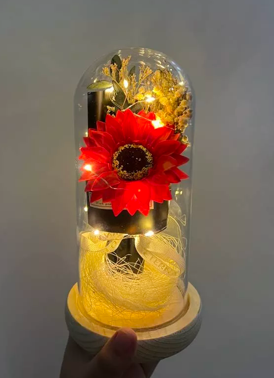 Sunflower Dome Glass Light Gift (choose your color)