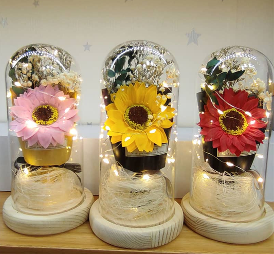 Sunflower Dome Glass Light Gift (choose your color)