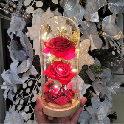 Double Rose Glass Light Dome