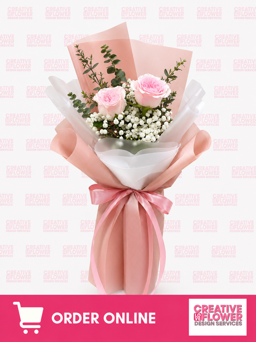 2 Stem Two tonepink bouquet