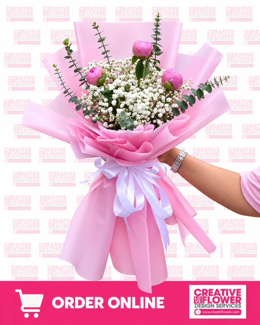 PEONY - 3 STEMS IN PINK