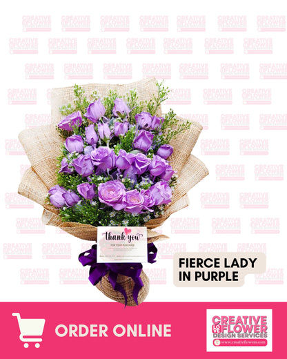 2 dozen - Fierce Lady in Purple (Imported)