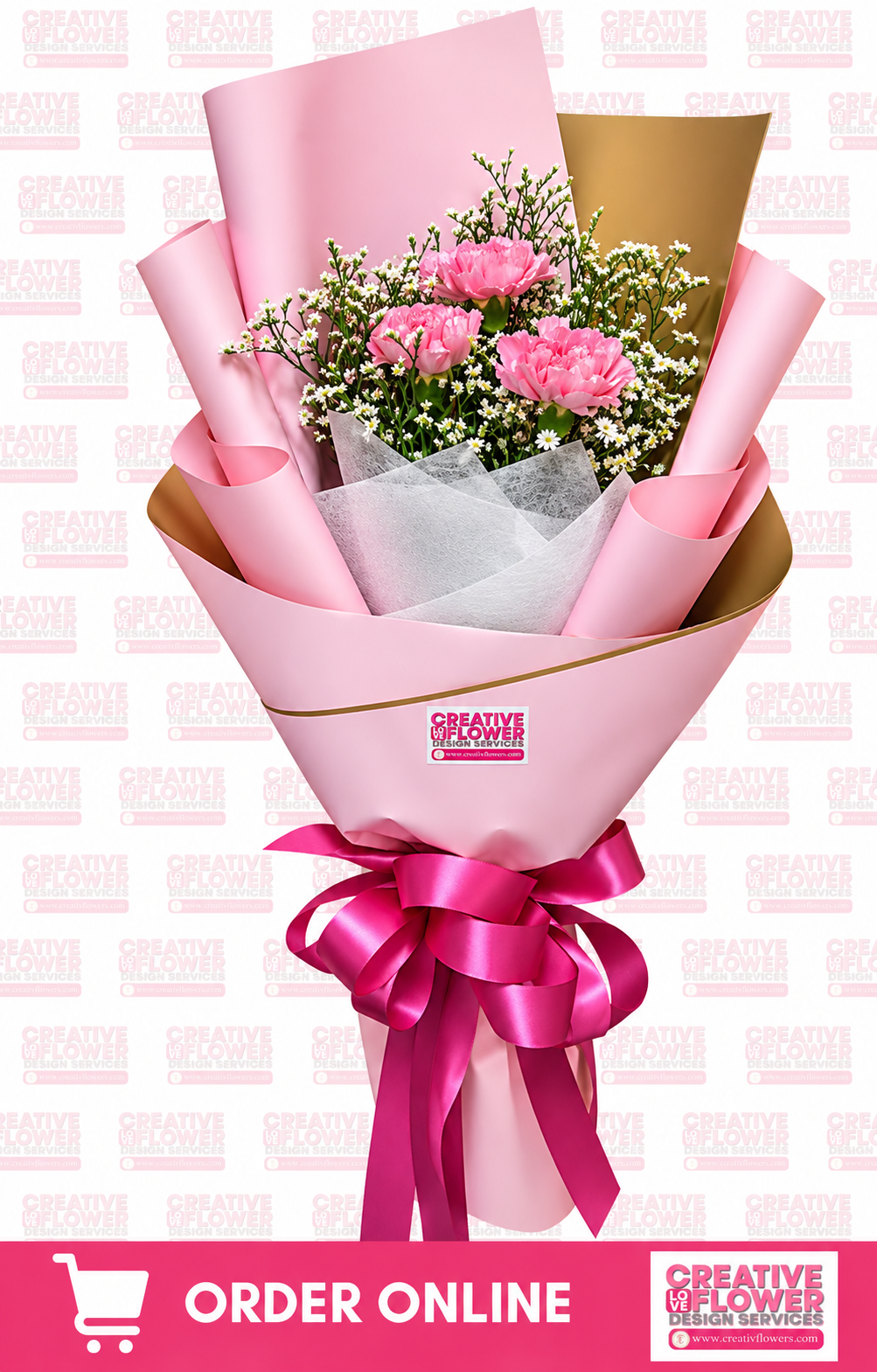 3 Carnations - Pink Sweetheart