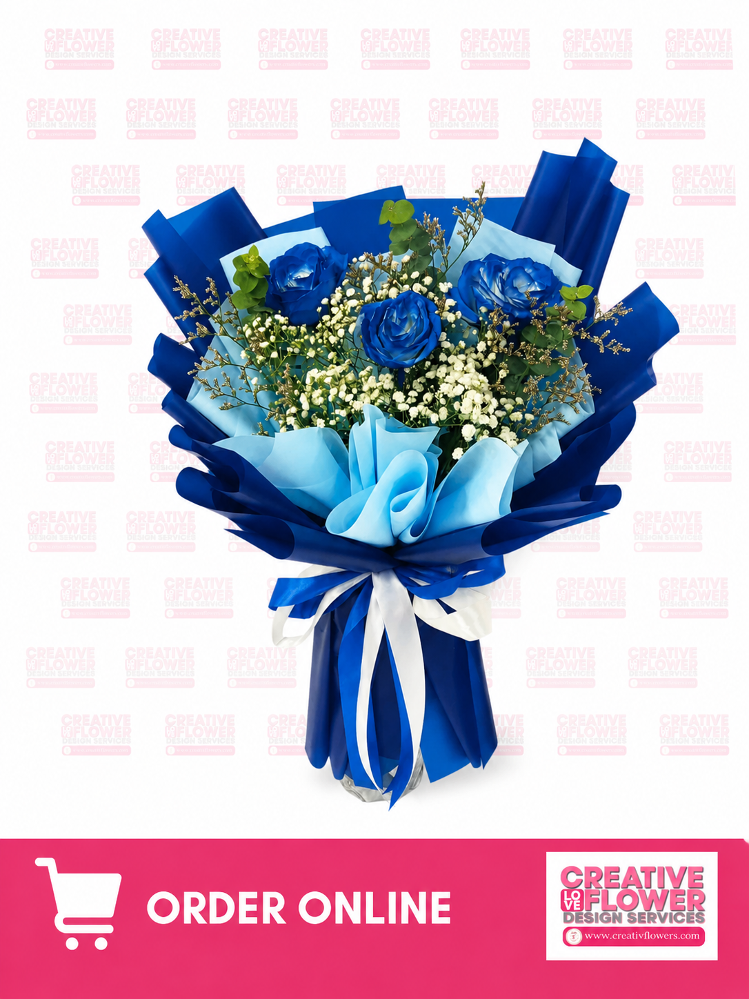 3 stems Blue Empress