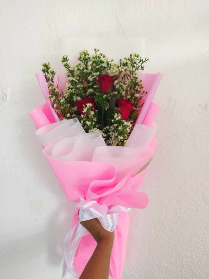 3 stem - Red roses