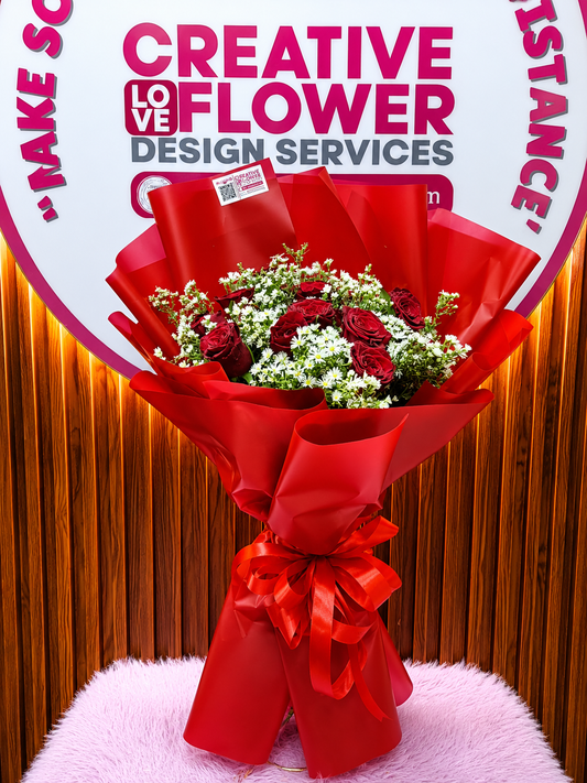 1 Dozen Misty Red Rose (Imported)