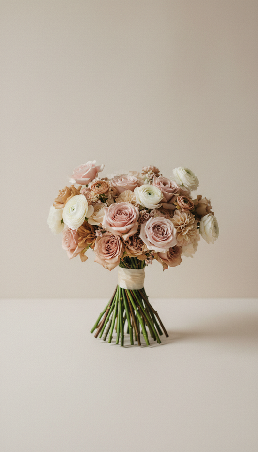 Hand-Tied Pink Peony Bouquet