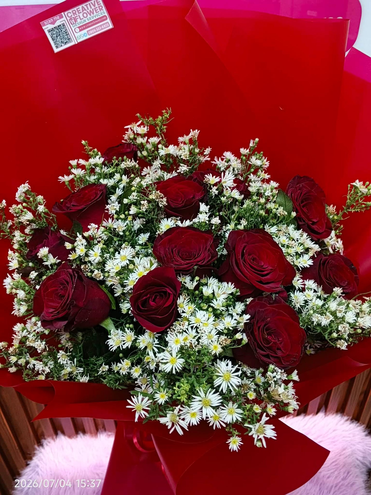 1 Dozen Misty Red Rose (Imported)